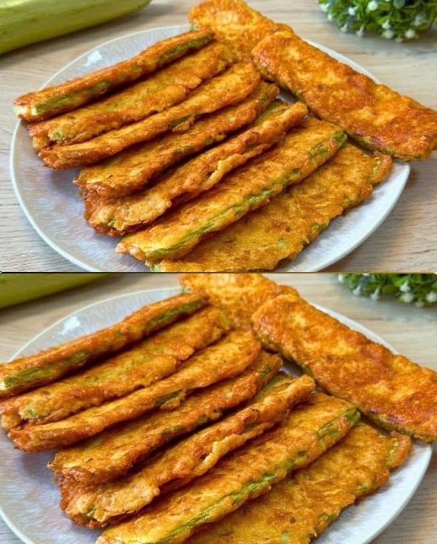 Panierte Zucchini Scheiben mit Parmesan - Rezepte Einfache