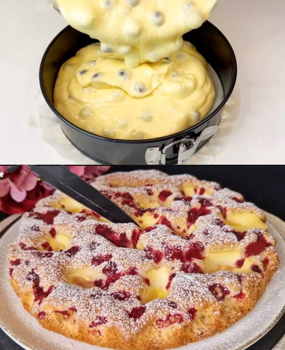 Es schmilzt einfach auf der Zunge, Blitz Kirschkuchen mit Vanillepudding!