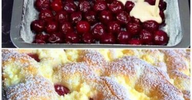 Backe ich jede Woche, Schneller Quark Kirschkuchen in 5 Minuten im Ofen