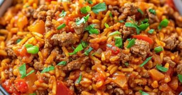 Einfache und Leckere Paprika-Reis-Hackfleisch-Pfanne