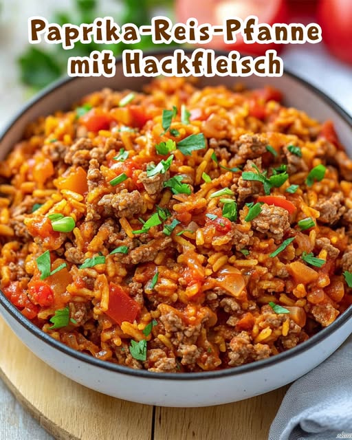 Paprika-Reis-Hackfleisch-Pfanne – Mediterraner Genuss für jeden Tag ...