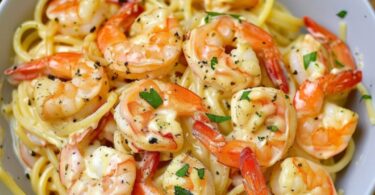 Verführerische Garnelen-Spaghetti in Cremiger Knoblauch-Frischkäsesauce