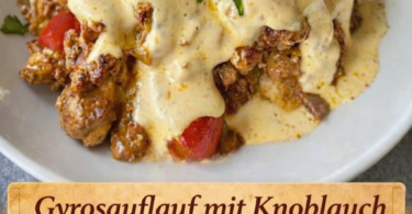 Gyros-Nudelauflauf mit Käsekruste – Herzhaft, cremig und einfach gemacht!