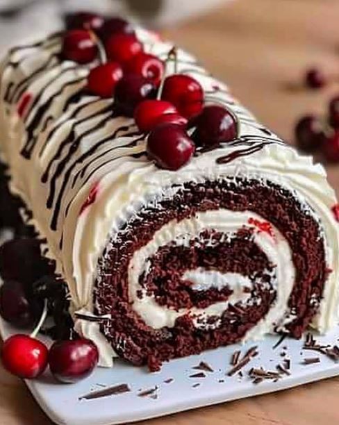 Boahhh die Backe ich fast jede Woche, Schwarzwälder – Kirsch Biskuitrolle so was von lecker!