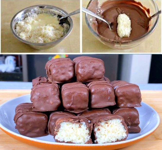 Mache ich schon seit Jahren. Schmecken besser, als die Originalen - Bounty-Pralinen aus 3 Zutaten!