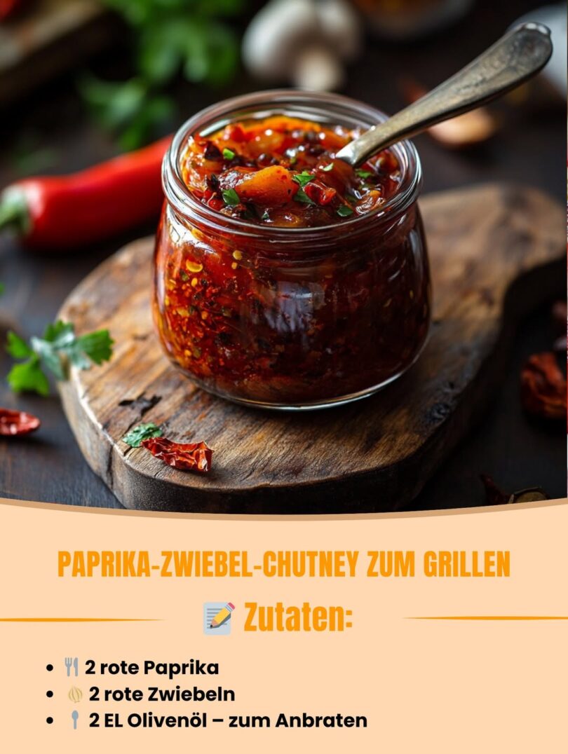 🌶️ Paprika-Zwiebel-Chutney – Süß, würzig & perfekt zum Grillen! 🧅🔥✨