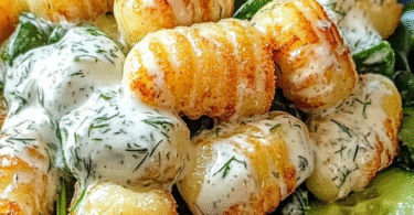 🥔🥗 Knuspriger Gnocchi-Salat mit Joghurt Dressing – Frisch und lecker!