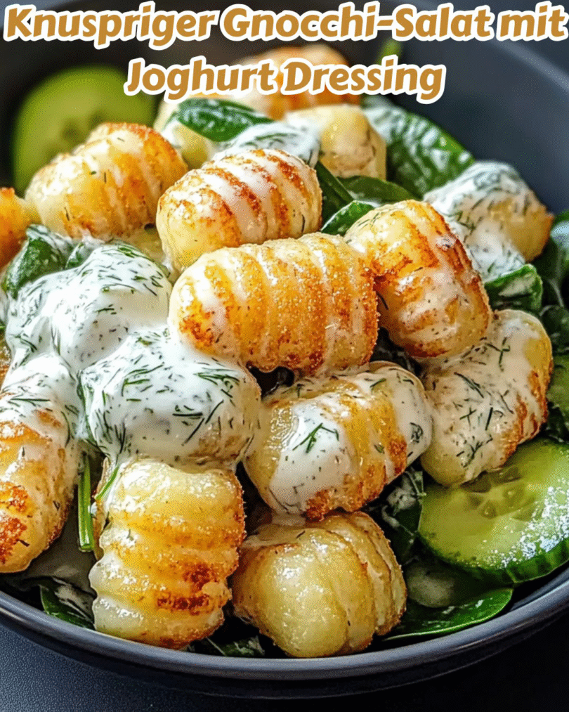 🥔🥗 Knuspriger Gnocchi-Salat mit Joghurt Dressing – Frisch und lecker!