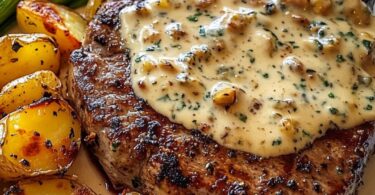 🥩 Knoblauch-Parmesan-Creme-Steak mit gerösteten neuen Kartoffeln & Spargel – Ein Festmahl für die Sinne!