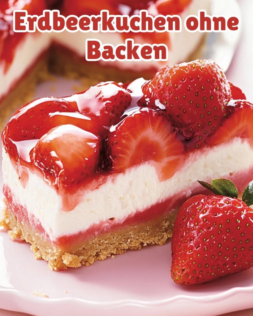 Erdbeer-Pudding-Kuchen ohne Backen 🍓 - Rezepte Einfache Erdbeer-Pudding-Kuchen ohne Backen 🍓 - Rezepte Einfache
