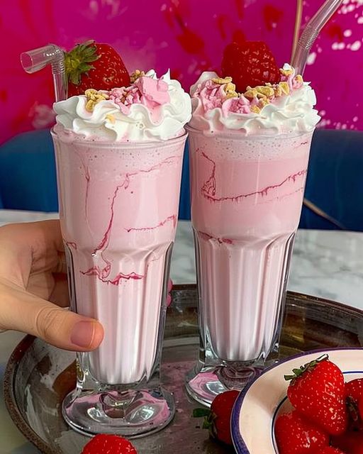 🍓 Erdbeer Milchshake mit nur 3 Zutaten – So lecker &amp; gesund! - Rezepte ...