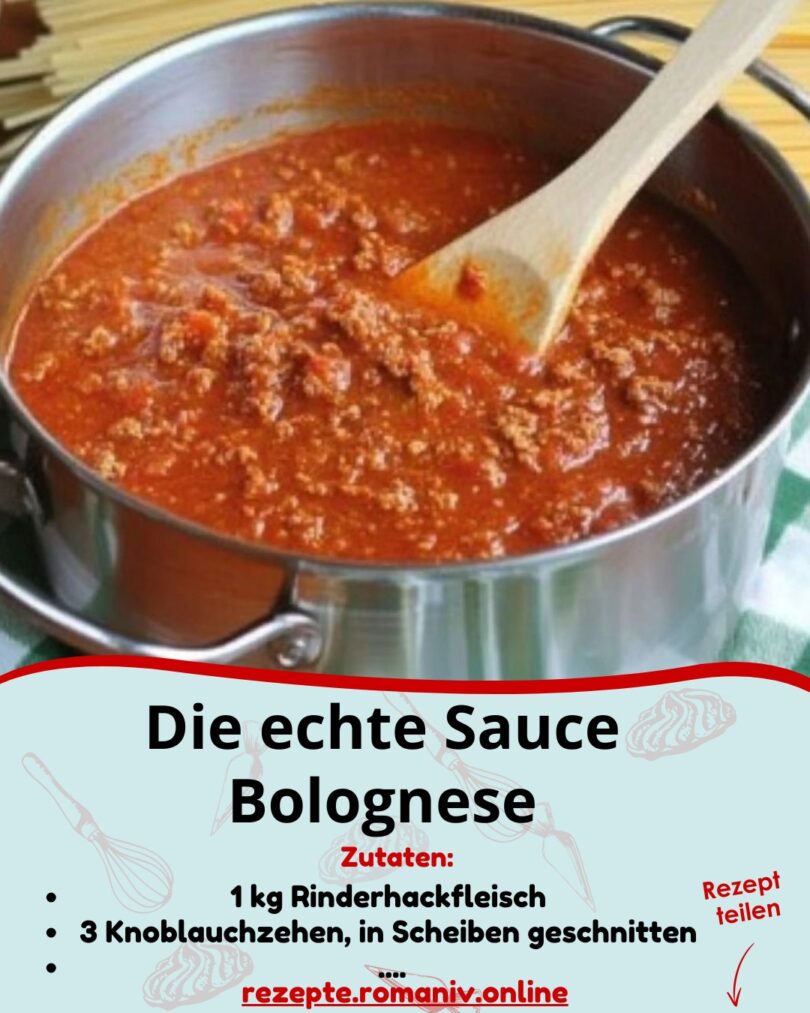 🍝 Die echte Sauce Bolognese – (Originalrezept aus Italien)