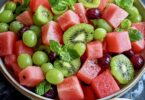🍉🥝🍇 Wassermelonen-Kiwi-und-Grüne-Trauben-Salat