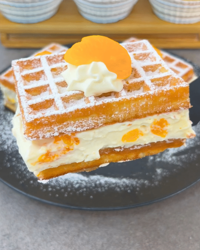 😍 Alle lieben diesen No Bake Waffelkuchen! 🤩🍊🍰