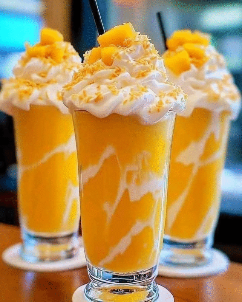 🥭 Mango Coconut Milkshake – Tropischer Genuss im Glas! 🥥