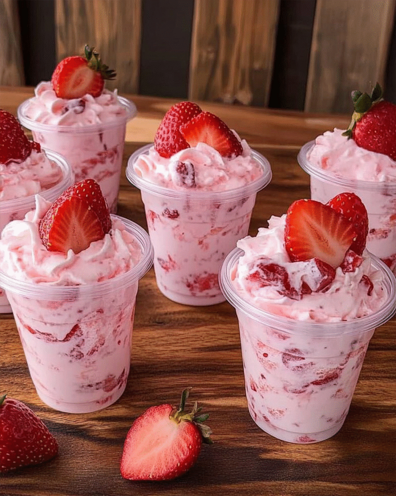 🍓 Cremiges Erdbeer-Joghurt-Dessert – in nur 2 Minuten! 🥄