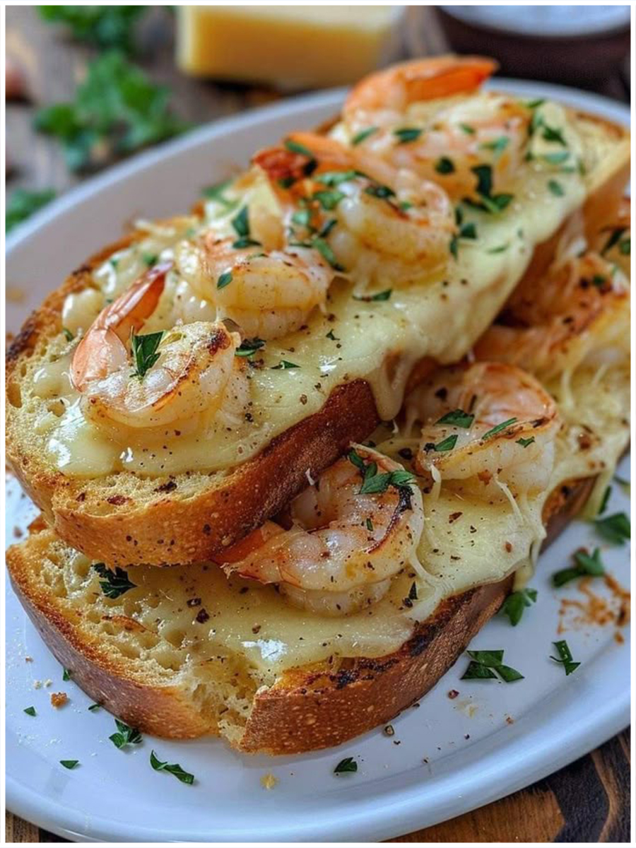 🧄🧀 Garnelen-Käse-Brot – Überbackene Brotscheiben mit Knoblauch, Käse ... 🧄🧀 Garnelen-Käse-Brot – Überbackene Brotscheiben mit Knoblauch, Käse ...