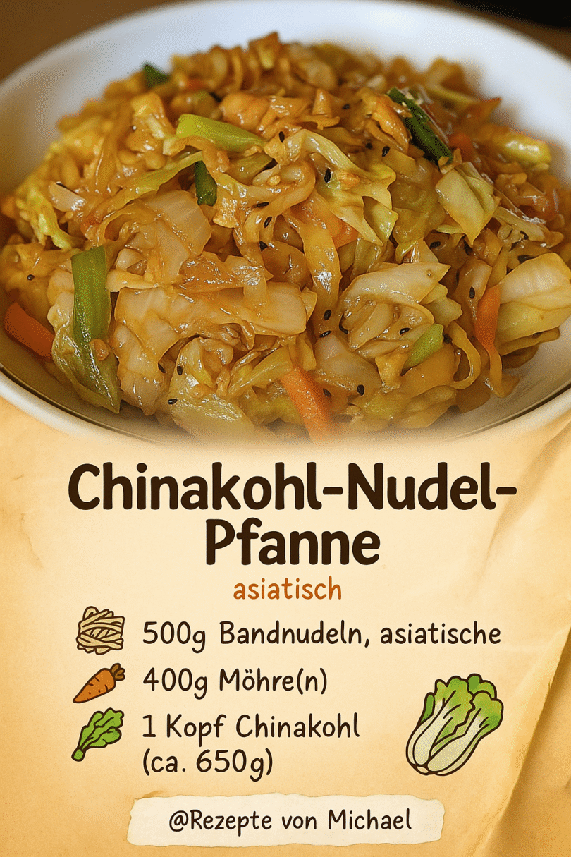 🥢 So einfach, so lecker – Chinakohl-Nudel-Pfanne wie vom Asia-Imbiss! 🍜