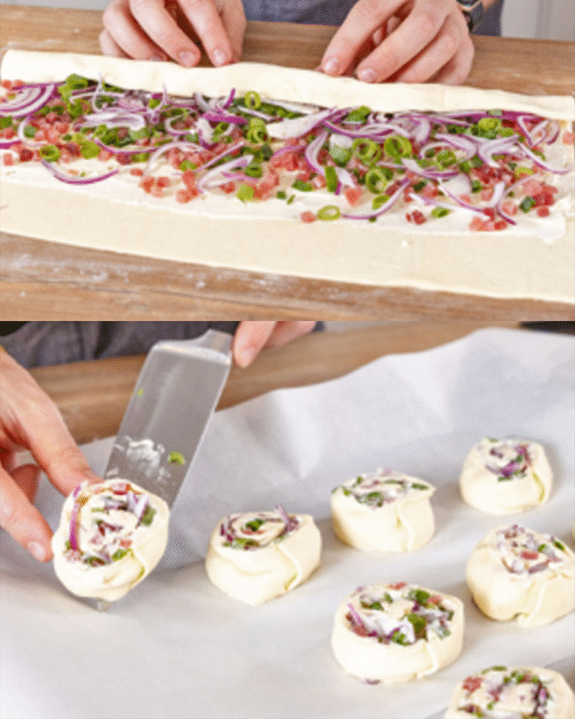 Das ist die leckerste die ich je gebacken habe, Flammkuchen Rolle