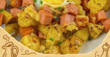 Leberkäse-Kartoffelauflauf mit Spiegelei – pure Herzensküche