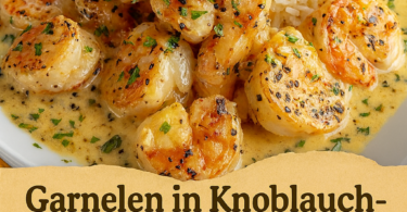 Cremige Knoblauch-Butter-Garnelen mit Reis – einfach himmlisch