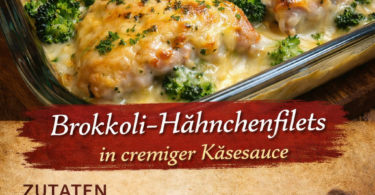 Brokkoli-Hähnchenfilets in cremiger Käsesauce – überbackener Genuss