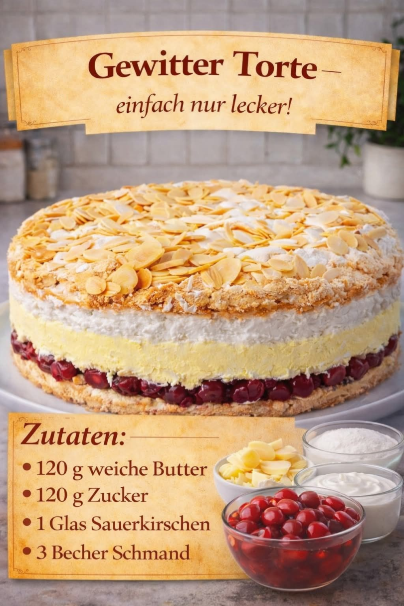 🌩️🍒 Gewittertorte mit Sauerkirschen – einfach ein Traum!