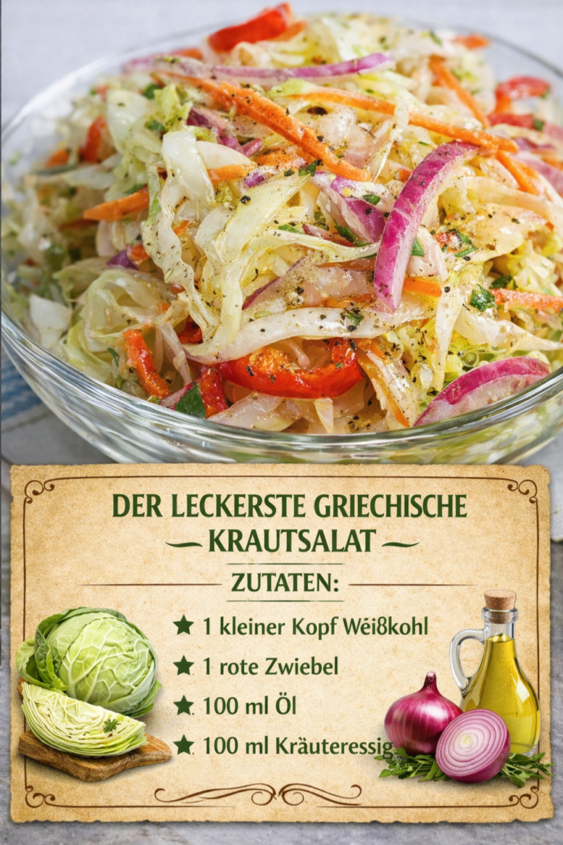 Griechischer Krautsalat – knackig, aromatisch und perfekt für jede Gelegenheit