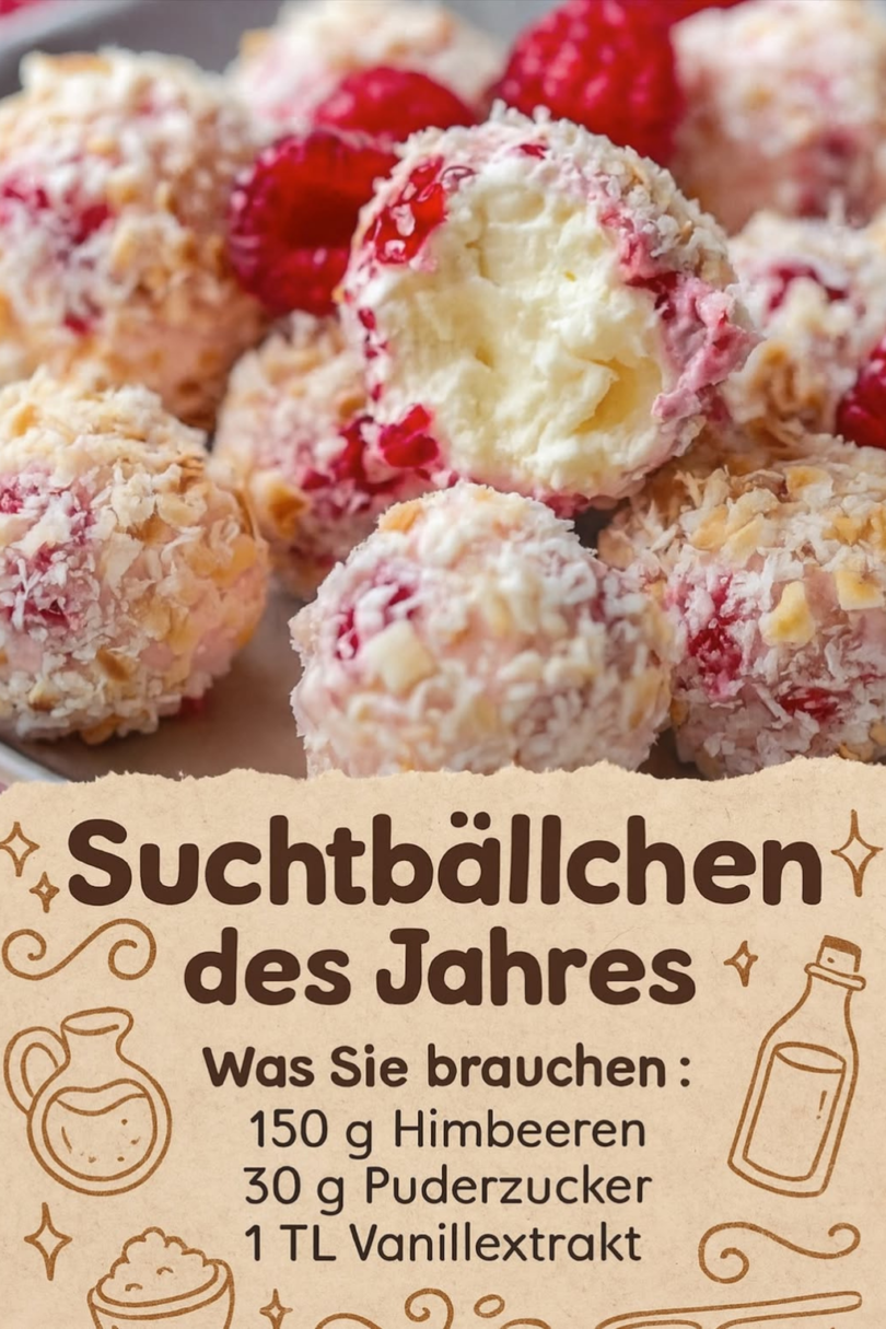 Suchtbällchen des Jahres – Himbeer-Frischkäse Bällchen Rezept