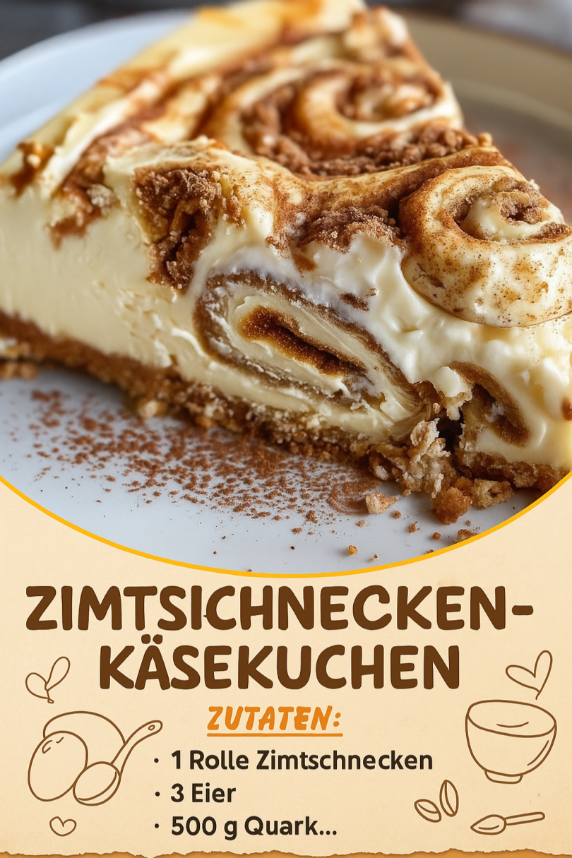 Zimtschnecken-Käsekuchen – himmlisch cremig und wunderbar zimtig 🤎✨