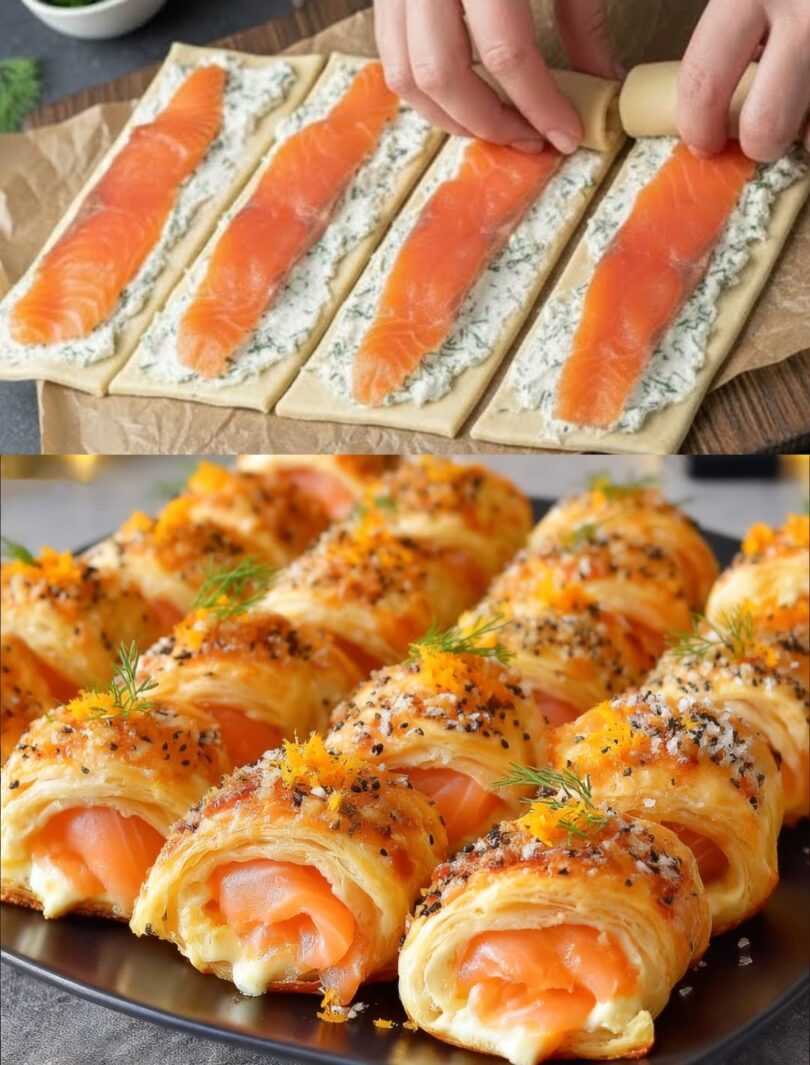 Keiner wartet bis alle am Tisch sind – Räucherlachsröllchen