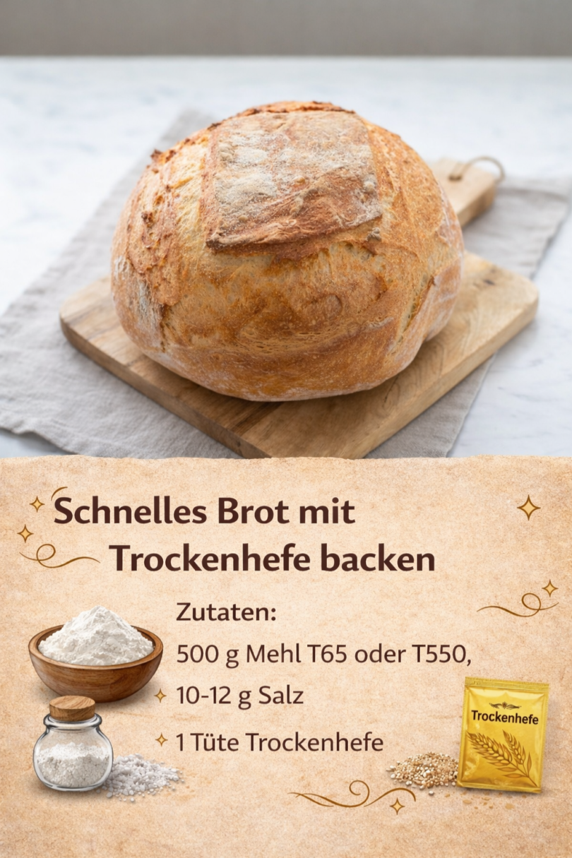 Schnelles Brot mit Trockenhefe backen