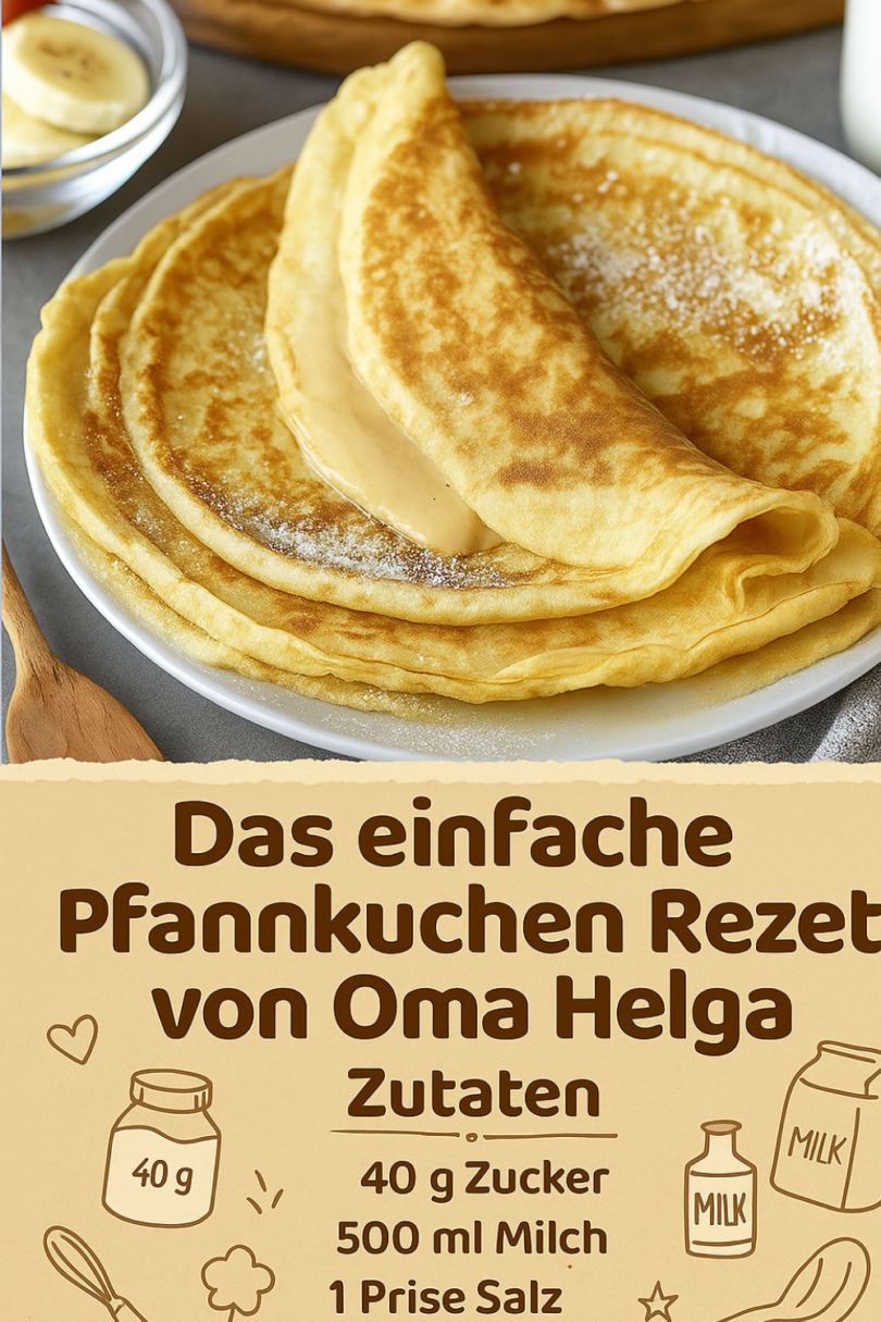 Oma Helgas fluffige Pfannkuchen – einfach, schnell und voller Kindheitserinnerungen 😍🥞