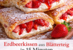 Erdbeer-Cheesecake-Taschen aus Blätterteig – schnell & himmlisch 🍓😍