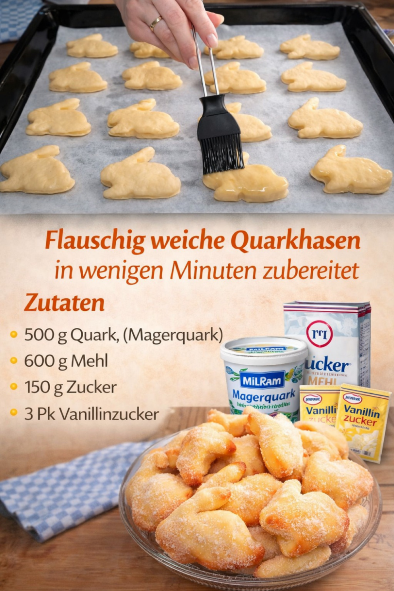Flauschig weiche Quarkhasen – in wenigen Minuten zubereitet 🐰😍