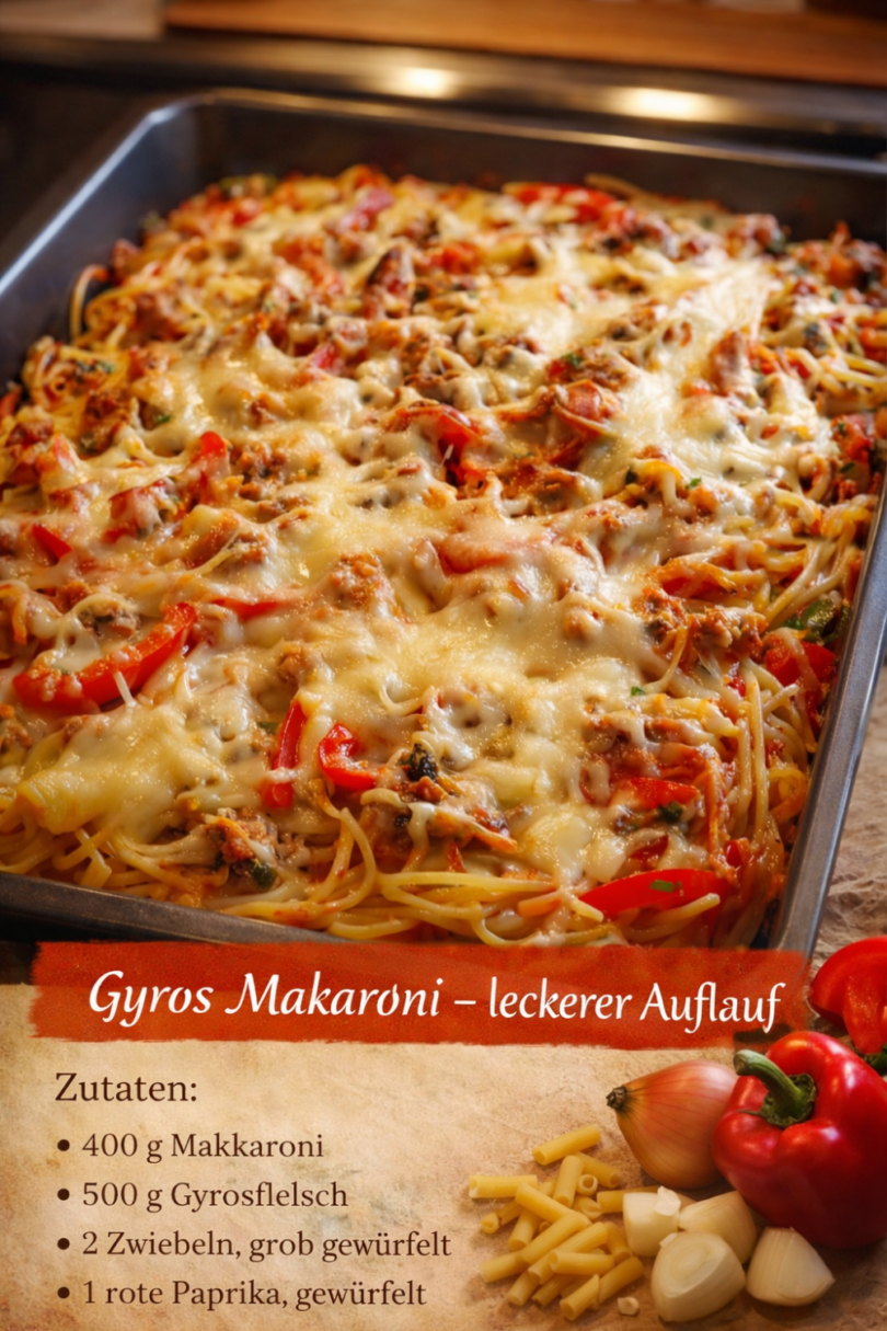 Gyros-Makkaroni-Auflauf – würzig, cremig & unglaublich lecker 😍