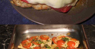 So saftig! Hähnchenbrust mit Tomate und Mozzarella aus dem Ofen 😍