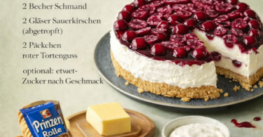 Prinzenrolle-Kühlschranktorte ohne Backen – schnell, cremig & unwiderstehlich 🍒🍰