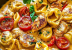 Abgefahren lecker! Tortellini mit Hähnchen und Schmand – in nur 10 Minuten 😍