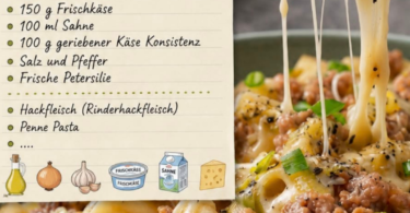 Cremige Käse-Lauch-Pasta mit Hackfleisch – würzig, cremig & echtes Soulfood