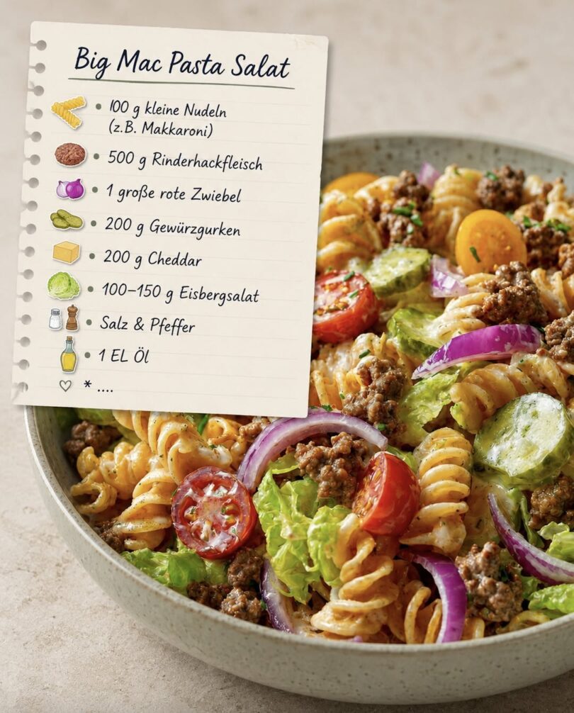 Big Mac Pasta-Salat – würzig, cremig & einfach genial 😍🍔🥗