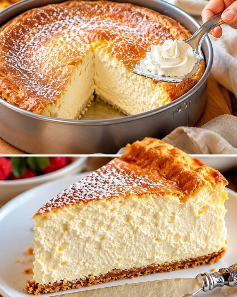Käsekuchen mit Vanillepudding – unglaublich cremig & einfach gebacken 🍰