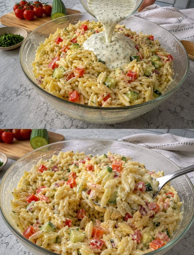 Schneller Kritharaki-Salat mit Feta 🥗