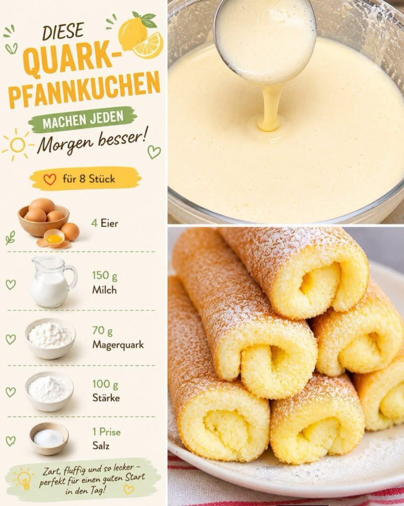 Quark-Pfannkuchen – wunderbar locker & in wenigen Minuten fertig 😍🥞