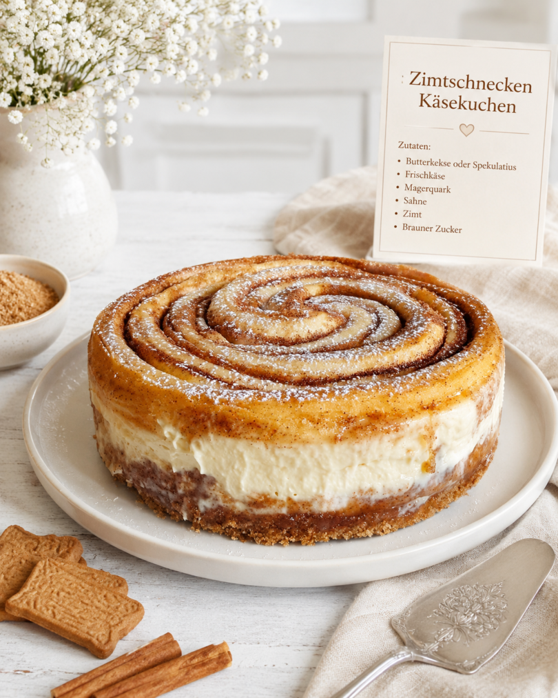 Zimtschnecken-Käsekuchen – cremig, zimtig & unwiderstehlich lecker 🍰✨