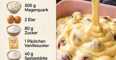 Quark-Kirschkuchen in 5 Minuten – cremig, fruchtig & unglaublich einfach 🍒🍰