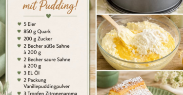 6-Minuten-Quarkkuchen mit Vanillepudding – unglaublich cremig und saftig