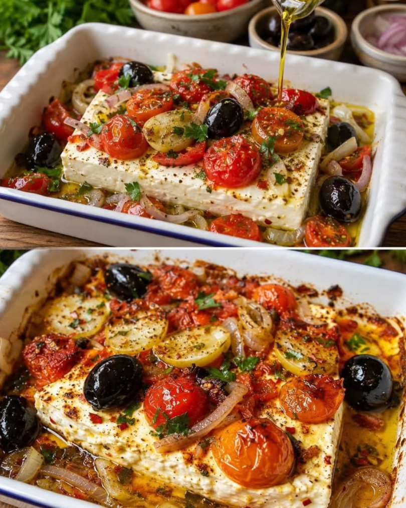 Gebackener Schafskäse mit Knoblauch und Tomaten – mediterran und herrlich würzig