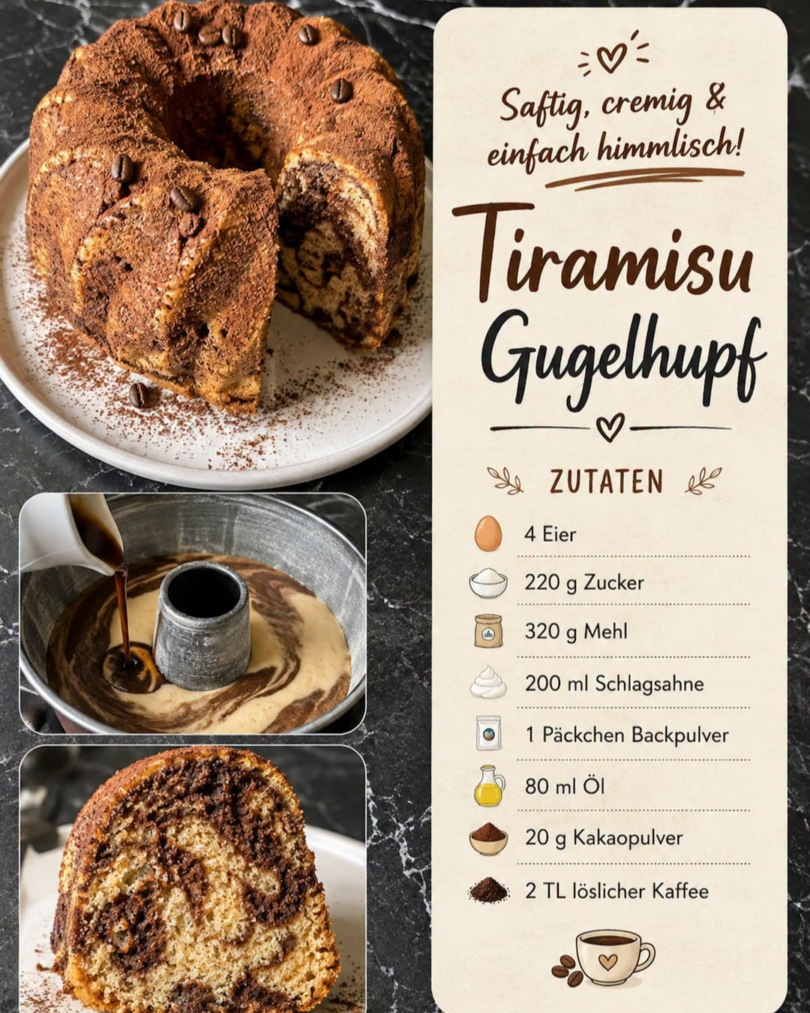 Tiramisu-Gugelhupf – saftig, cremig und mit feiner Kaffee-Kakao-Note