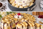 Banana-Split-Käsekuchen ohne Backen – Rezept mit Banane, Kirschen und Schokolade